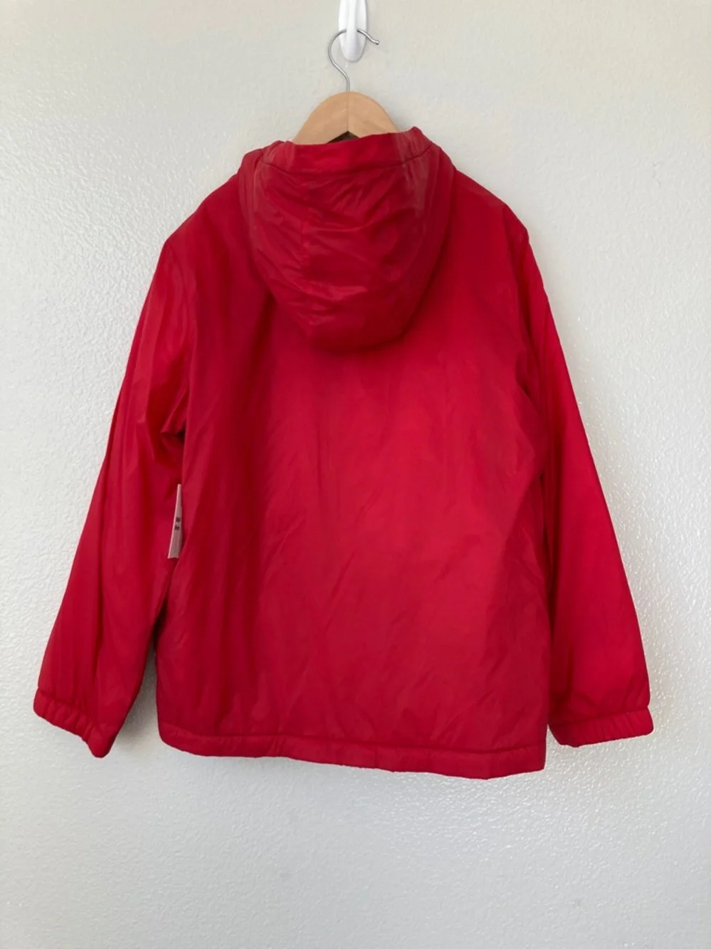 NWT Old Navy Kids Fleece Lined Water Resistant Hooded Jacket in Robbie Red sz L